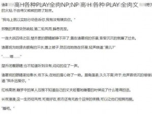 高H各种PLAY全肉NP;NP 高 H 各种 PLAY 全肉文