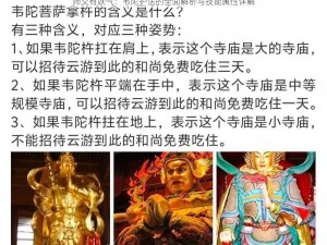 师父有妖气：韦陀护法的全面解析与技能属性详解