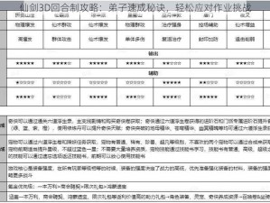 仙剑3D回合制攻略：弟子速成秘诀，轻松应对作业挑战