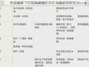 核灾背景下的辐射避难所命名与建设策略探讨