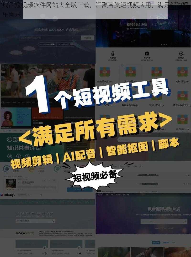 成品短视频软件网站大全版下载，汇聚各类短视频应用，满足你的娱乐需求