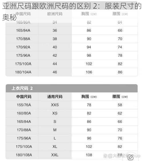 亚洲尺码跟欧洲尺码的区别 2：服装尺寸的奥秘