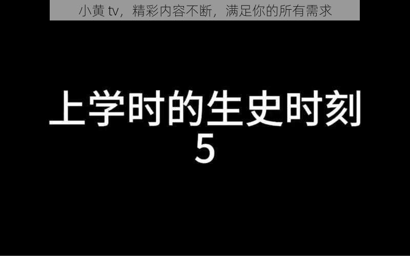 小黄 tv，精彩内容不断，满足你的所有需求