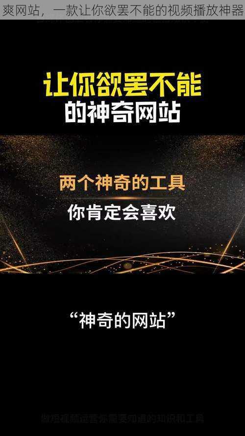 爽网站，一款让你欲罢不能的视频播放神器