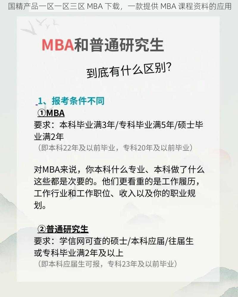 国精产品一区一区三区 MBA 下载，一款提供 MBA 课程资料的应用