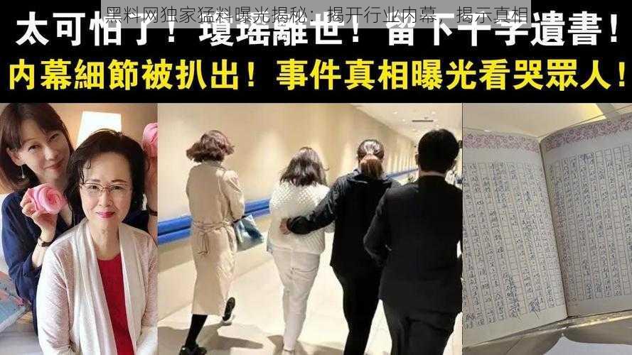 黑料网独家猛料曝光揭秘：揭开行业内幕，揭示真相