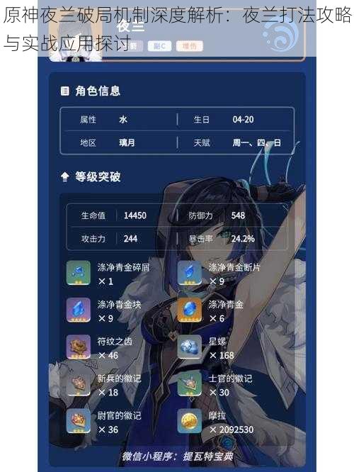 原神夜兰破局机制深度解析：夜兰打法攻略与实战应用探讨