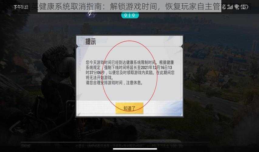 和平精英健康系统取消指南：解锁游戏时间，恢复玩家自主管理新攻略