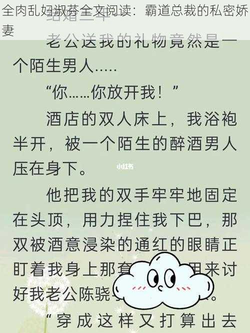 全肉乱妇淑芬全文阅读：霸道总裁的私密娇妻