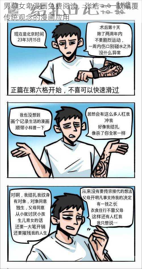 男尊女卑漫画免费阅读，张浩——一款颠覆传统观念的漫画应用