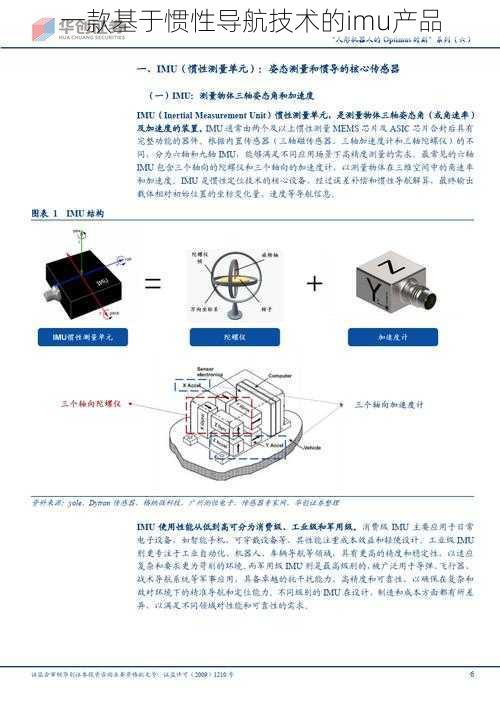 一款基于惯性导航技术的imu产品