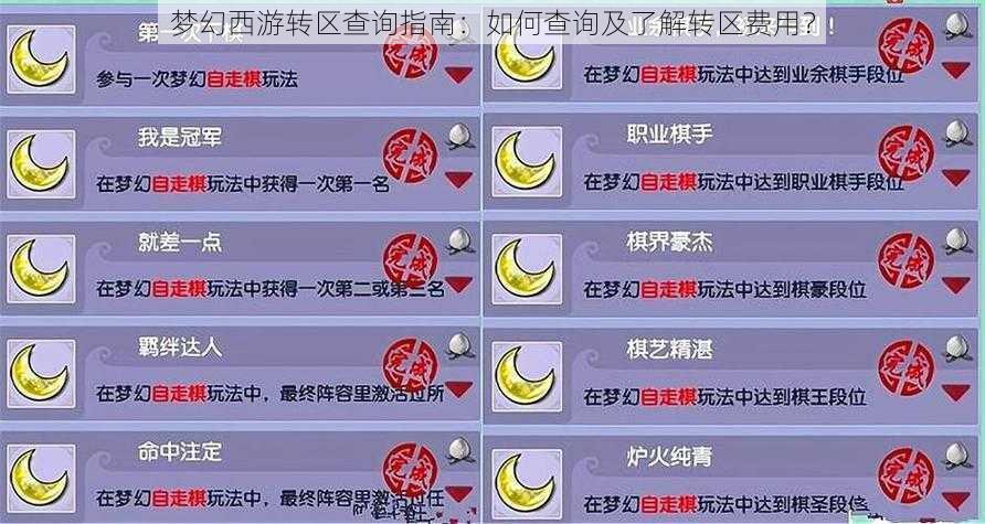 梦幻西游转区查询指南：如何查询及了解转区费用？