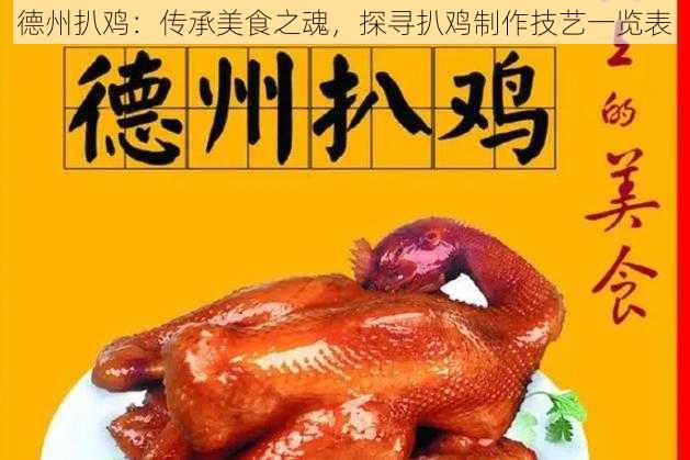 德州扒鸡：传承美食之魂，探寻扒鸡制作技艺一览表