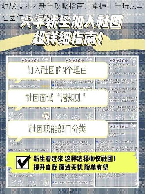 源战役社团新手攻略指南：掌握上手玩法与社团作战模式实战技巧