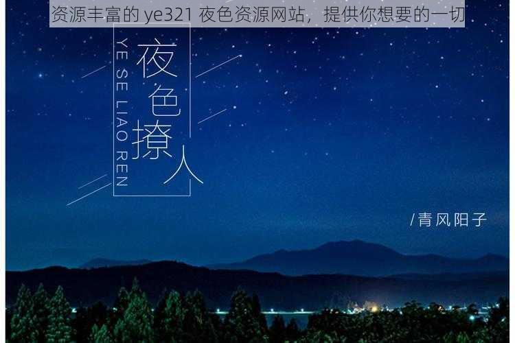 资源丰富的 ye321 夜色资源网站，提供你想要的一切