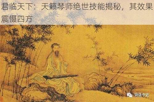 君临天下：天籁琴师绝世技能揭秘，其效果震慑四方