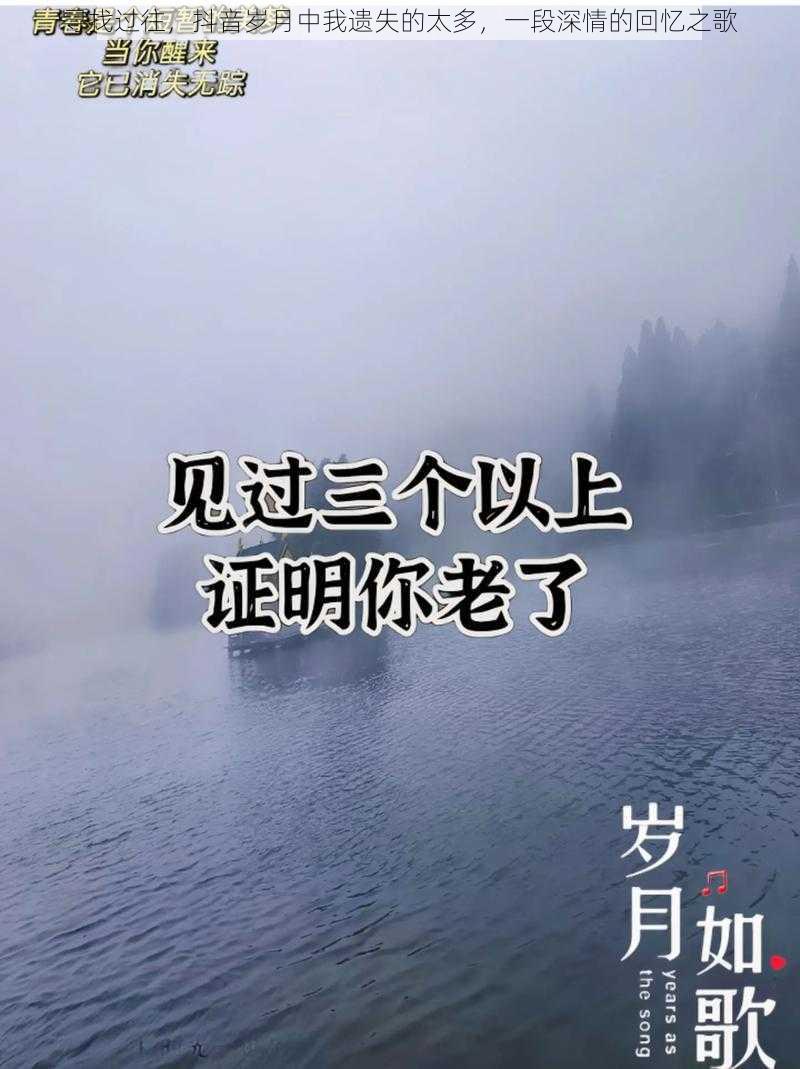 寻找过往，抖音岁月中我遗失的太多，一段深情的回忆之歌