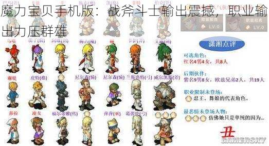 魔力宝贝手机版：战斧斗士输出震撼，职业输出力压群雄