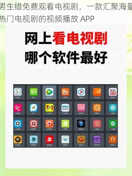 男生错免费观看电视剧，一款汇聚海量热门电视剧的视频播放 APP