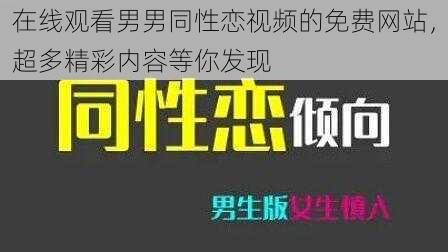 在线观看男男同性恋视频的免费网站，超多精彩内容等你发现