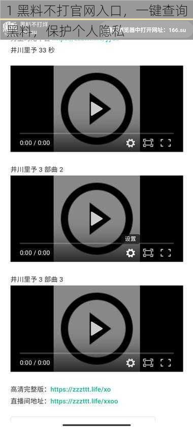 1 黑料不打官网入口，一键查询黑料，保护个人隐私