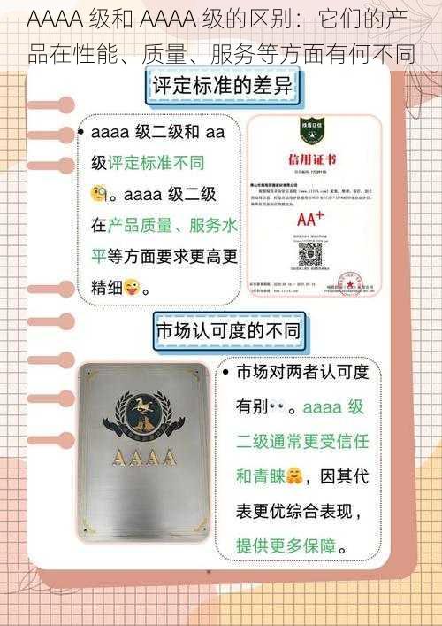 AAAA 级和 AAAA 级的区别：它们的产品在性能、质量、服务等方面有何不同