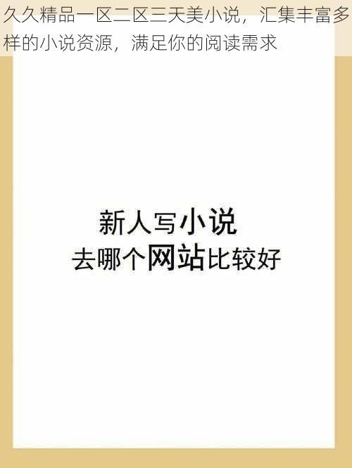 久久精品一区二区三天美小说，汇集丰富多样的小说资源，满足你的阅读需求