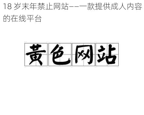 18 岁末年禁止网站——一款提供成人内容的在线平台