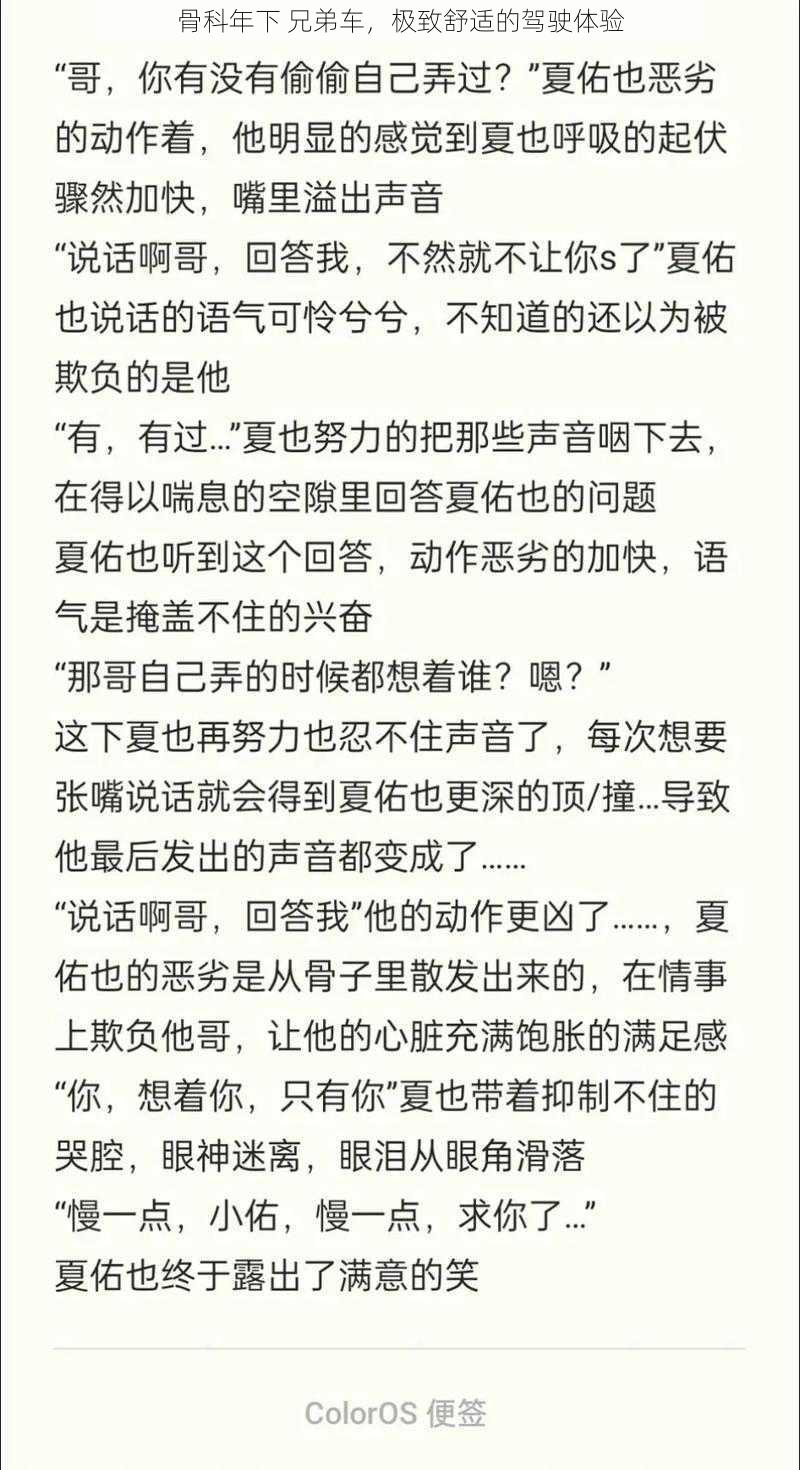 骨科年下 兄弟车，极致舒适的驾驶体验