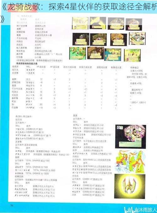 《龙骑战歌：探索4星伙伴的获取途径全解析》