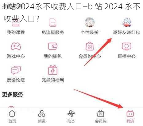 b站2024永不收费入口—b 站 2024 永不收费入口？