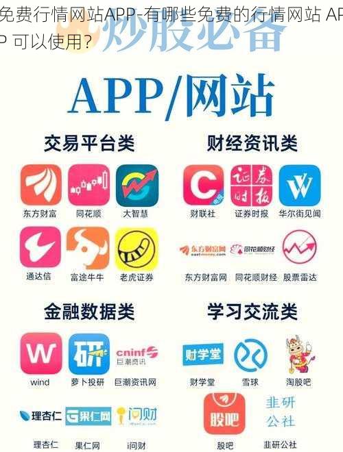 免费行情网站APP-有哪些免费的行情网站 APP 可以使用？