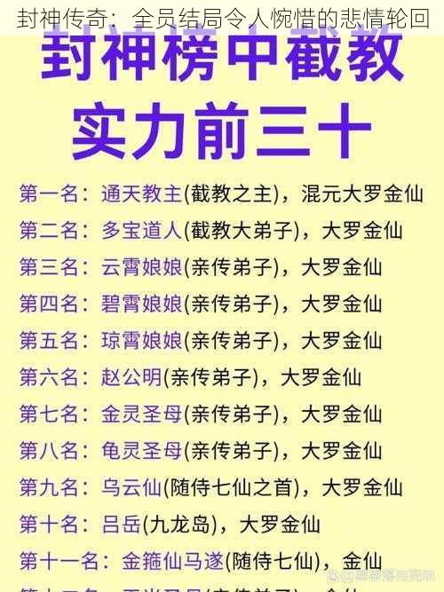 封神传奇：全员结局令人惋惜的悲情轮回