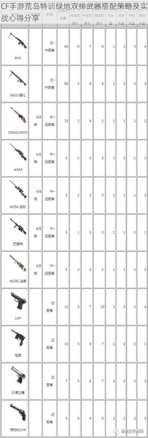 CF手游荒岛特训绿地双排武器搭配策略及实战心得分享