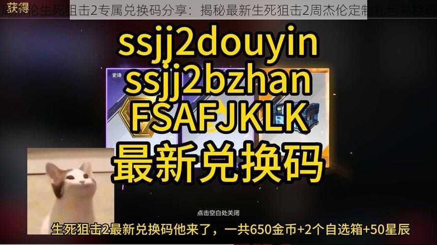 周杰伦生死狙击2专属兑换码分享：揭秘最新生死狙击2周杰伦定制礼包兑换码