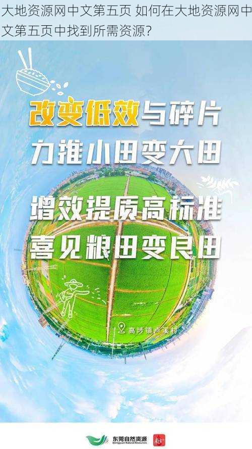 大地资源网中文第五页 如何在大地资源网中文第五页中找到所需资源？