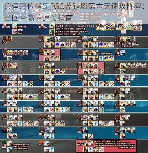 命运冠位指定FGO监狱塔第六天速攻阵容：三回合高效通关指南