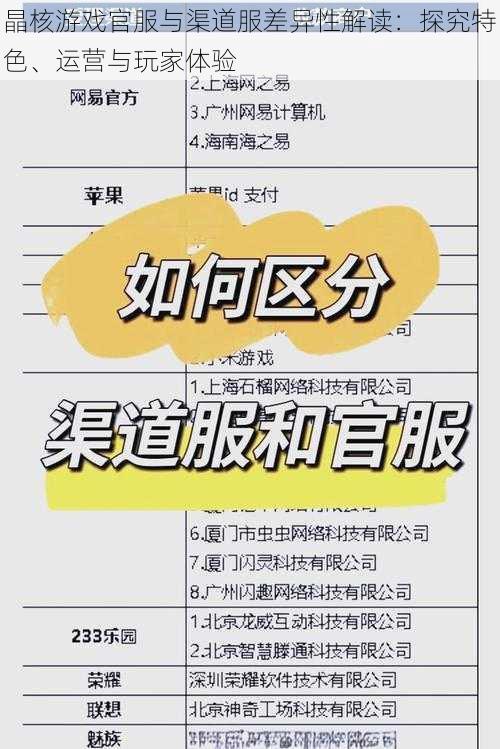 晶核游戏官服与渠道服差异性解读：探究特色、运营与玩家体验