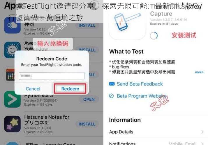 恒境TestFlight邀请码分享，探索无限可能：最新测试版飞行邀请码一览恒境之旅